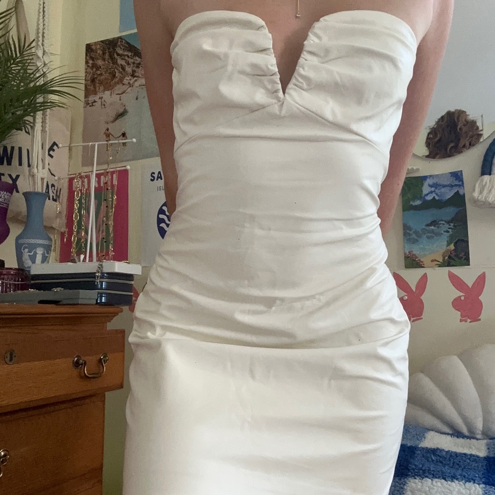 White pho leather cotton candy LA dress